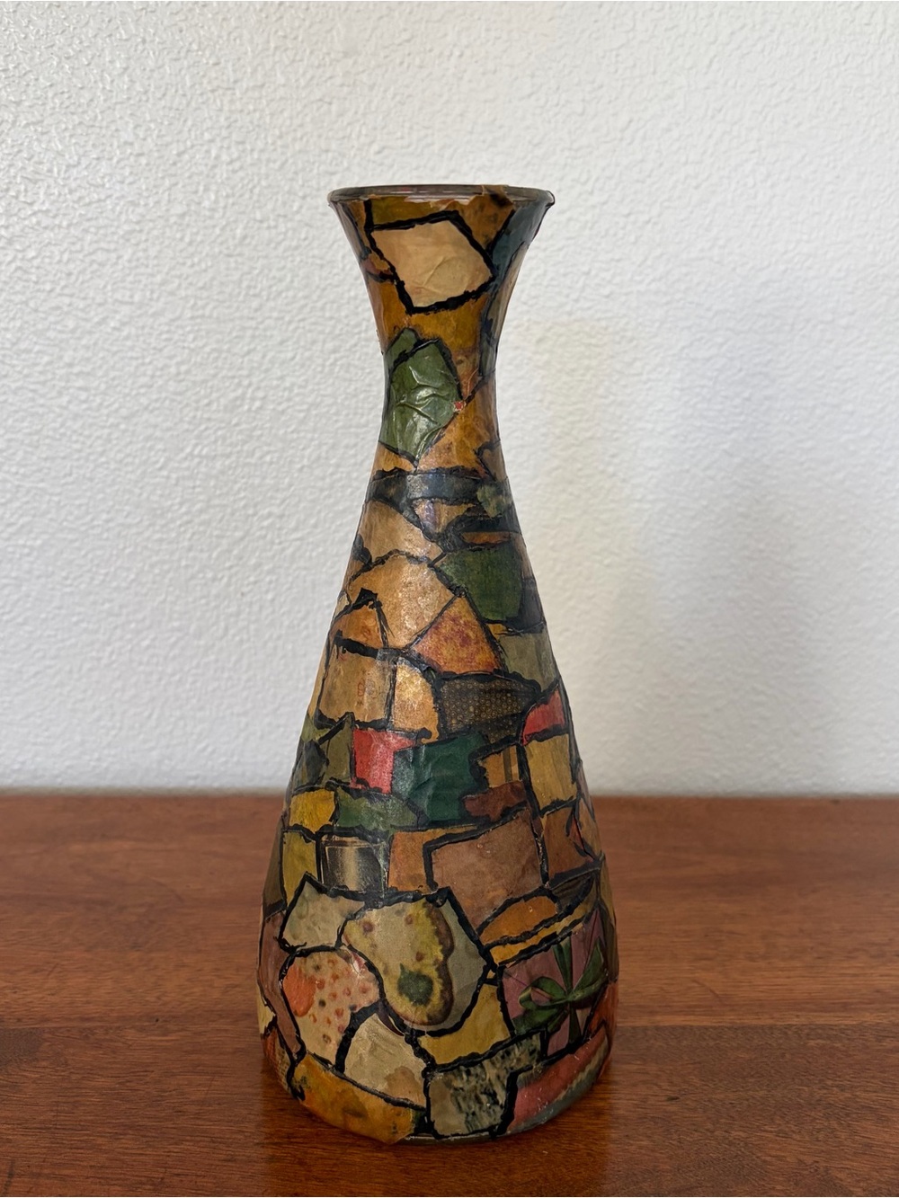 Vintage 1950s Paper Mâché Folk Art Vase – Early American Style